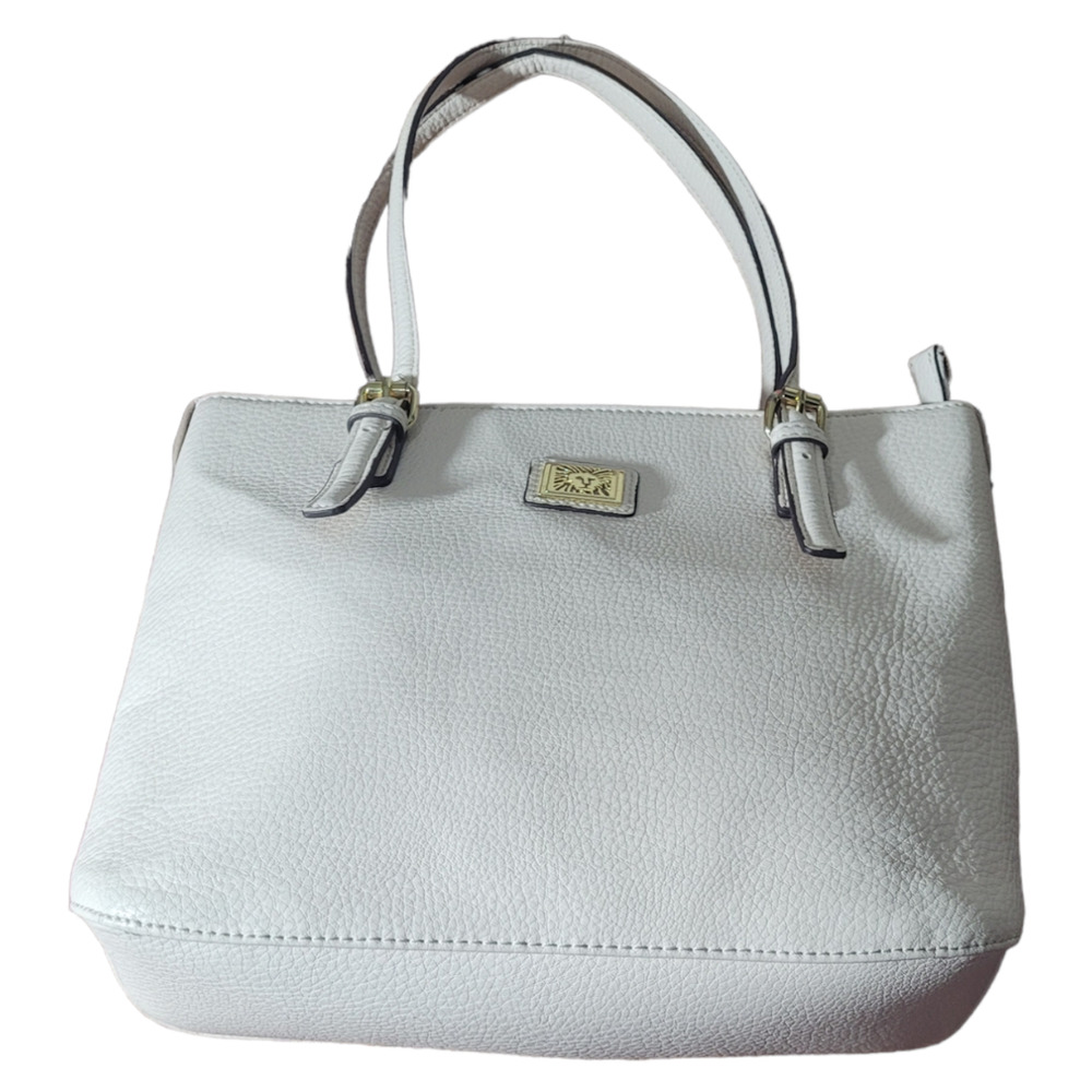 ANNE KLEIN Off-White Medium Structured Shoulder Bag Handbag Purse